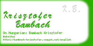 krisztofer bambach business card